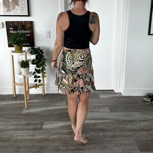 Floral skirt, warm tones, Size 6